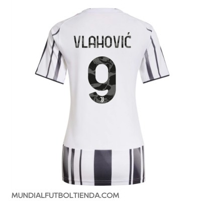 Camiseta Juventus Dusan Vlahovic #9 Primera Equipación Replica 2025-26 para mujer mangas cortas Camiseta Juventus Dusan Vlahovic #9 Primera Equipación Replica 2025-26 para mujer mangas cortas